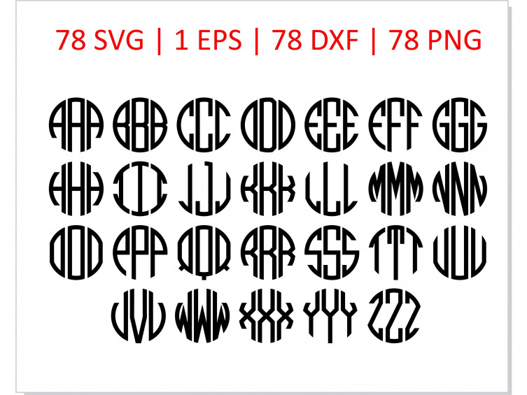 RING Monogram SVG | ROUND Monogram Font OTF | Circle Monogram Font SVG ...
