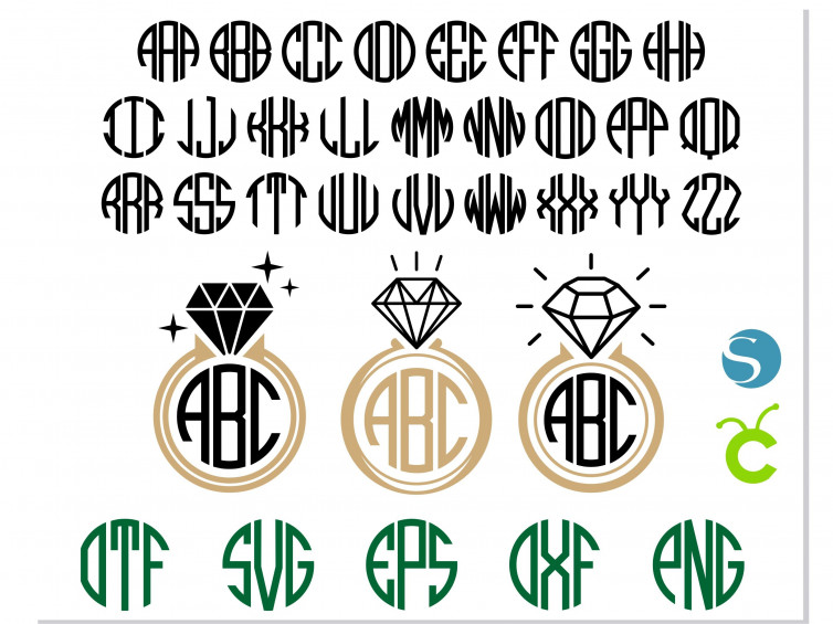 SVG - Circle Monogram Alphabet Letters