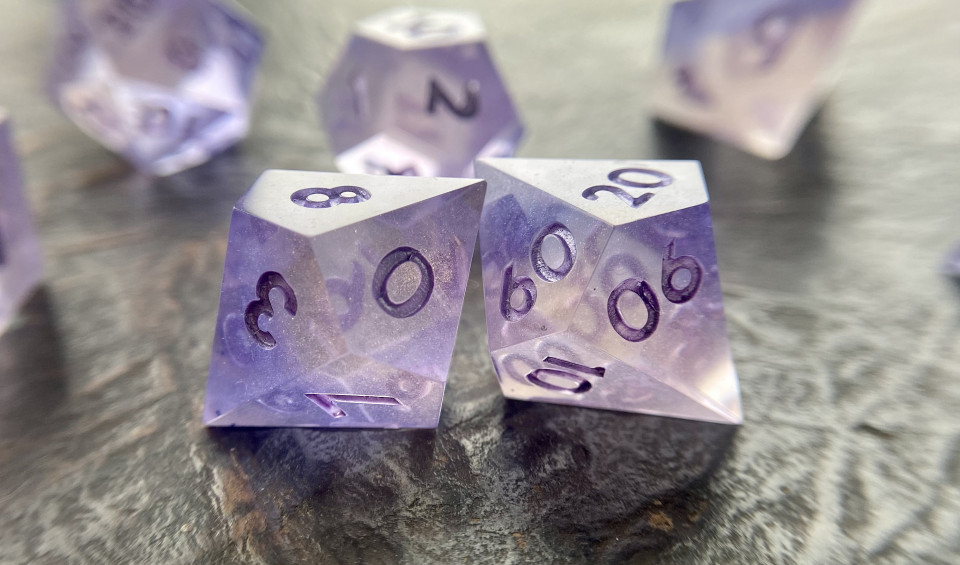 Moon Walk Lilac Dnd Sharp Edges Ttrpg Dice Set Critical Role Floral Resin Polyhedral Dice Set Dungeons And Dragons Fox Dice Set In Online Supermarket Sol