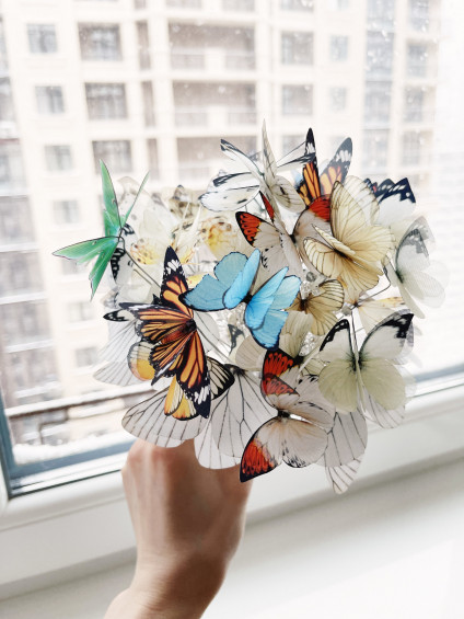 32pcs Double Three-dimensional Butterfly Dreamy Explosion Bouquet