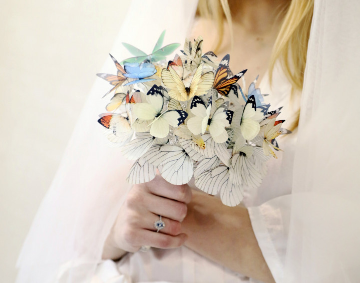 Wedding Bouquet with magic Butterflies! Magic Bouquet of Silk