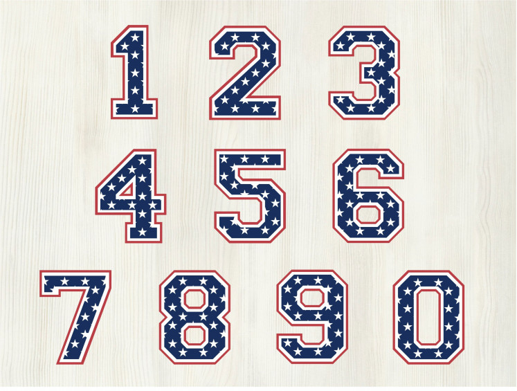 Sports Varsity Jersey Numbers SVG