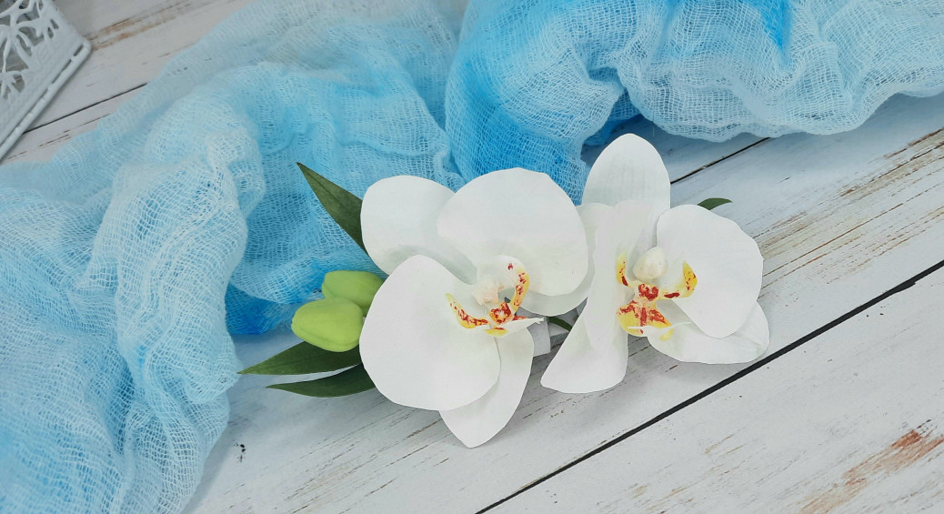 Hawaii hair white orchid flower Tropical headpiece Orchid hair clip  Tropical hair flowers Tropical headpiece 61439 in online supermarket | SOL