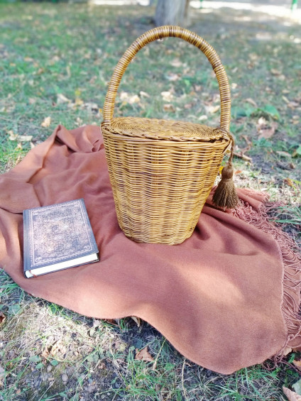 Straw bucket bag, Jane Birkin basket bag, Boho basket bag in vintage style,  French basket handbag, Wicker bucket bag 44803 in online supermarket
