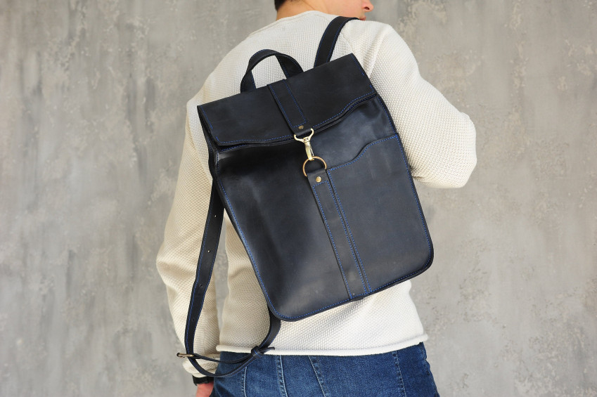 Blue Leather bag,Laptop bag,Backpack School,Backpack, Leather backpack ...