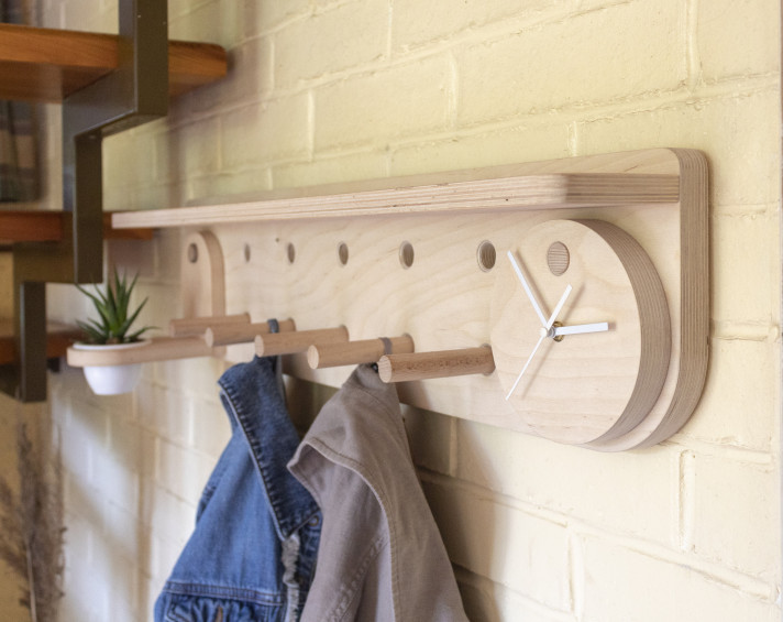 Shelf with hooks | towel rack | Kitchen decor | Wooden peg rail | wooden  peg rack | coat hanger | entryway decor | minimalist | hook rack