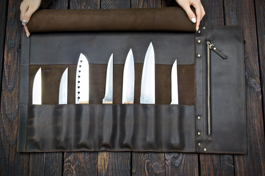 Personalized Chef Knife Bag Leather, Knife Bag Leather