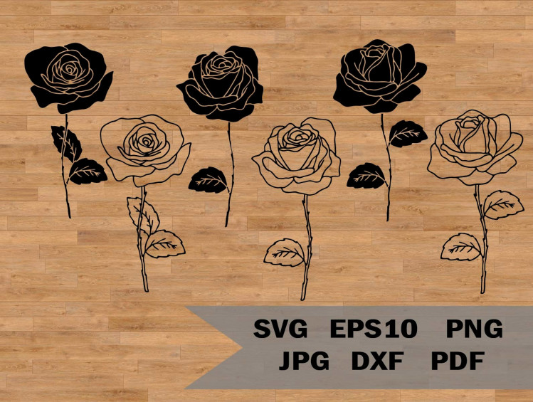Download Wedding Flower Svg Roses Clipart Svg Botanical Svg Rose Cut File Roses Template Svg Rose Stencil Svg Flower Design 96716 In Online Supermarket Sol