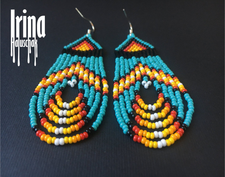 Turquoise and Ivory Seed Bead Dangle Earrings – Little Laramie Trading  Company