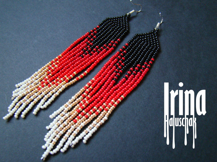 Dangle fringeblack/red