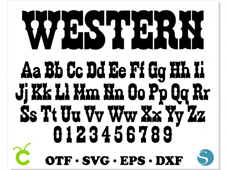 Western Font OTF, Western Font SVG, Western letters SVG, Western Font ...