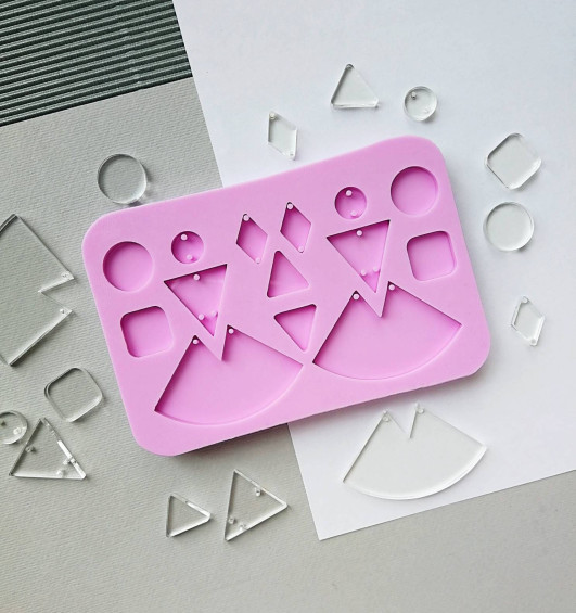 Silicone Earring Mold, Geometric Earring Resin Mold, Circle