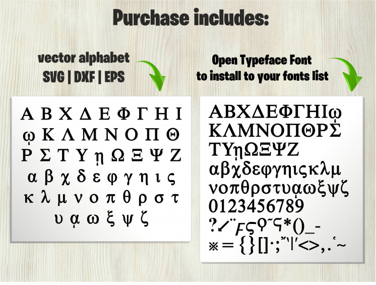 Greek Letters Font Alphabet SVG Vector Cut File Clipart