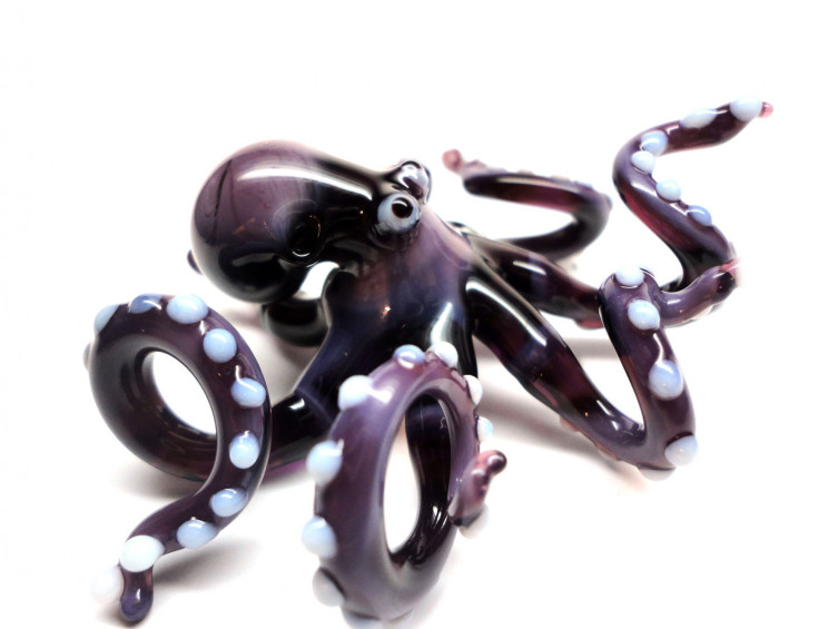 Squid Blown Glass Glass Octopus Glass Kraken Octopus Figurine Ocean Octopus Sculpture Octopus Blown Glass Octopus Cephalopod 