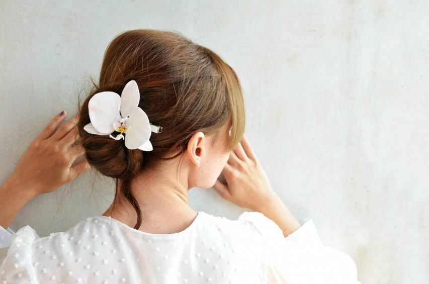 Wedding hair clip, Big orchid hair clip, Bridal hair 96882 in online  supermarket | SOL